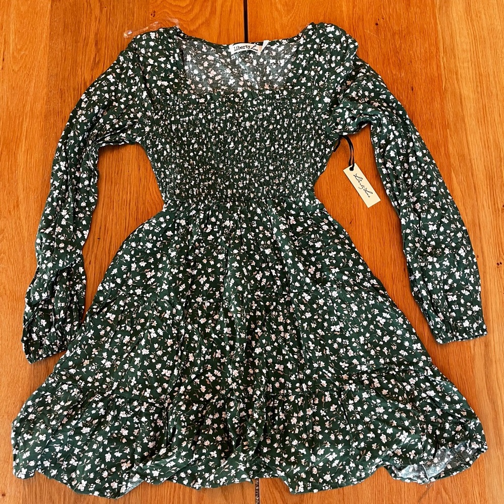 Liberty Love Green Floral Dress; size S